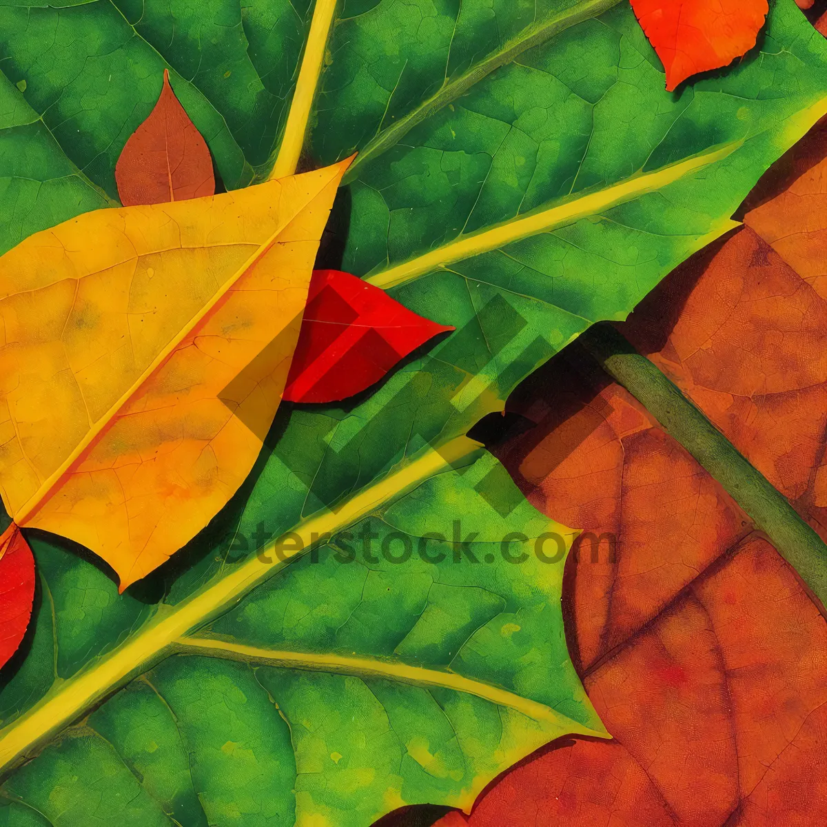 Picture of Vibrant Autumn Foliage Under Maple Tree