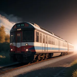 Modern Electric Passenger Train at an Old Railway Station