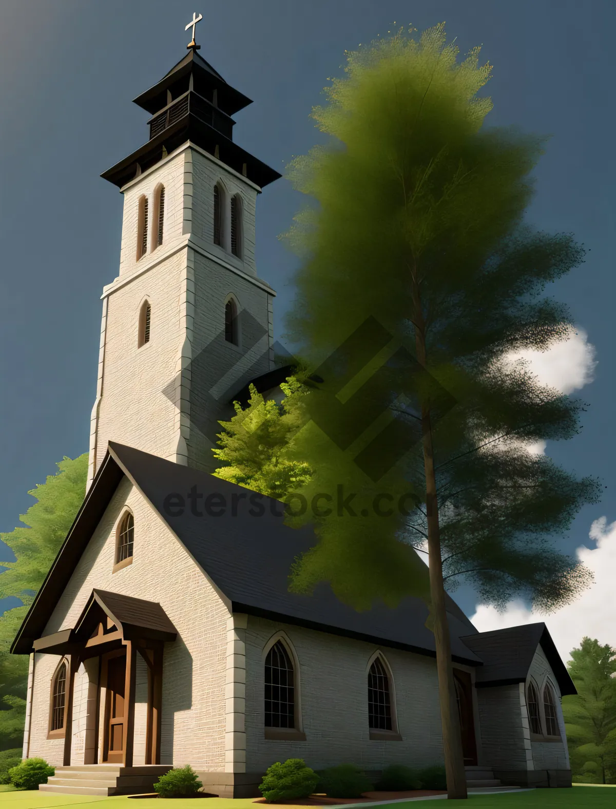 Picture of The bell tower of an old cathedral set in a historic town, carrying the weight of centuries with grace