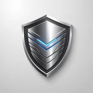 Shiny 3D Shield Design Icon