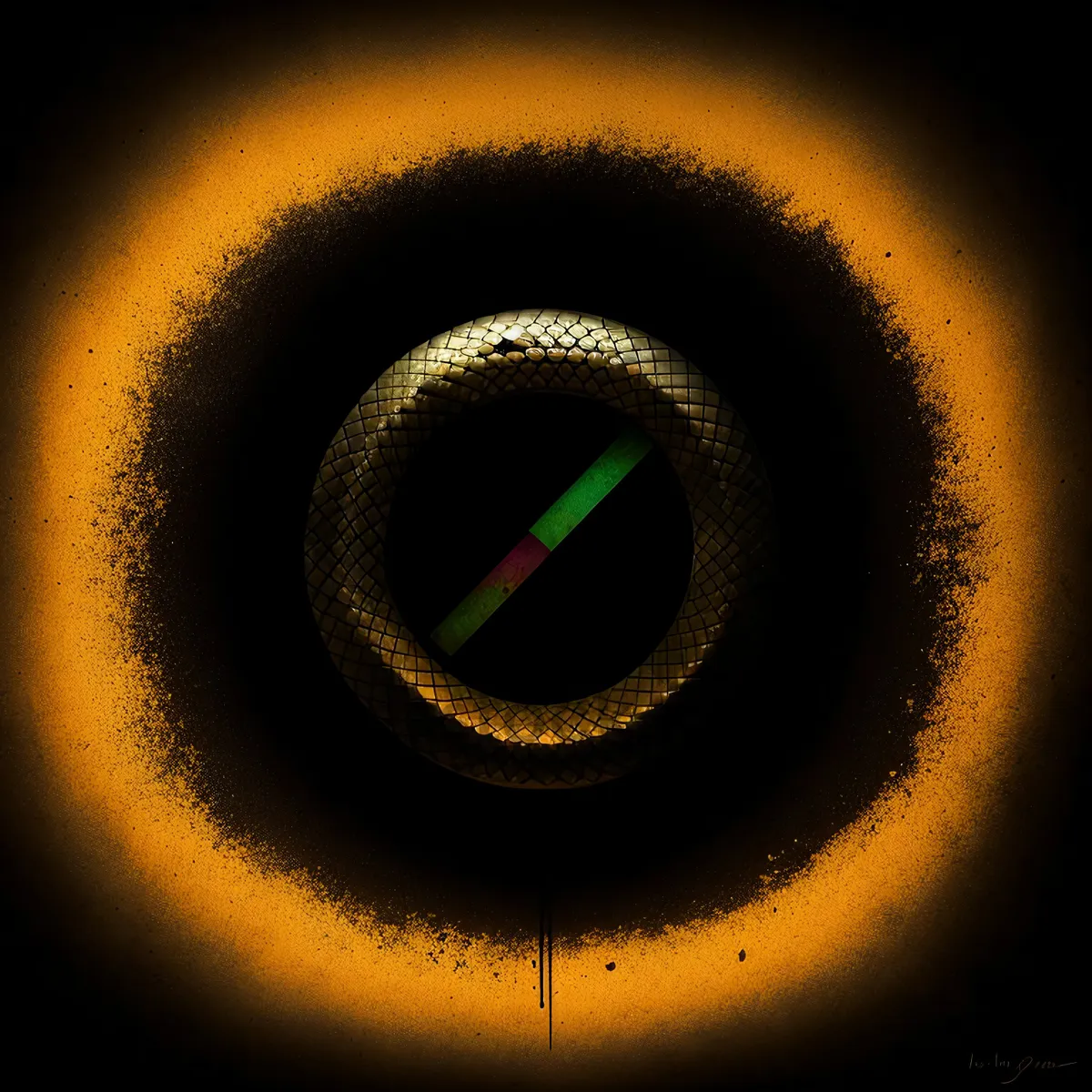 Picture of Black Wire Circle: A Glowing Digital Art Wallpaper.