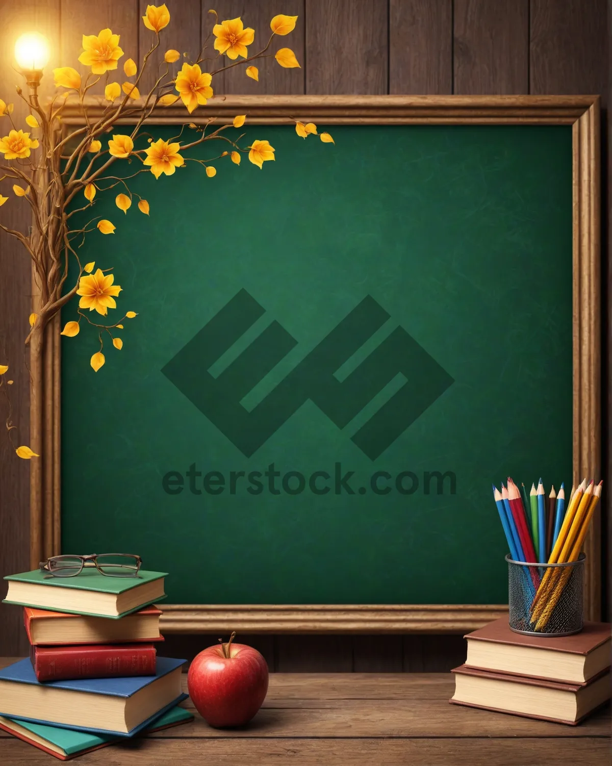 Picture of Vintage blackboard in retro television frame decoration.