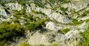 panorama of the Lucanian badlands park, geological sandstone formations