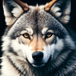 Majestic Timber Wolf with Piercing Eyes