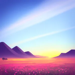 Vibrant Summer Sky Landscape at Sunset