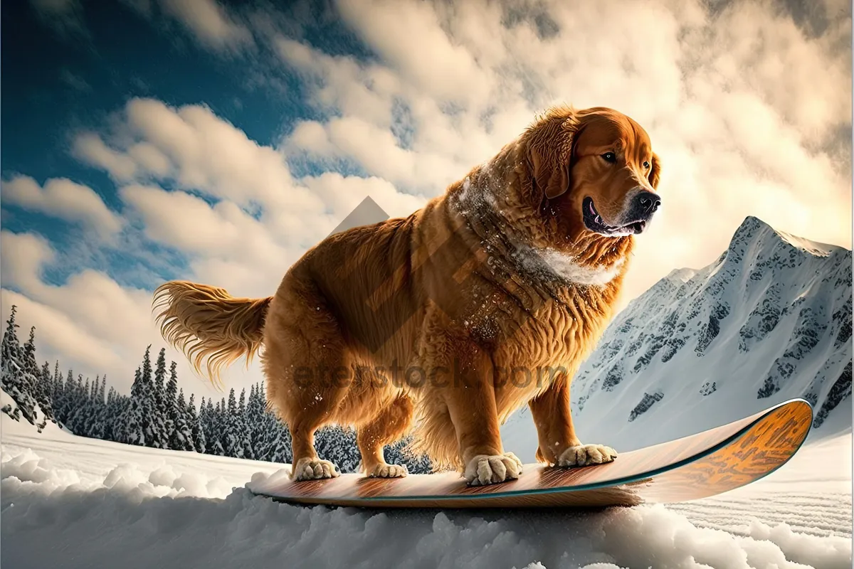 Picture of Brown Golden Retriever Puppy - Purebred Canine Friend