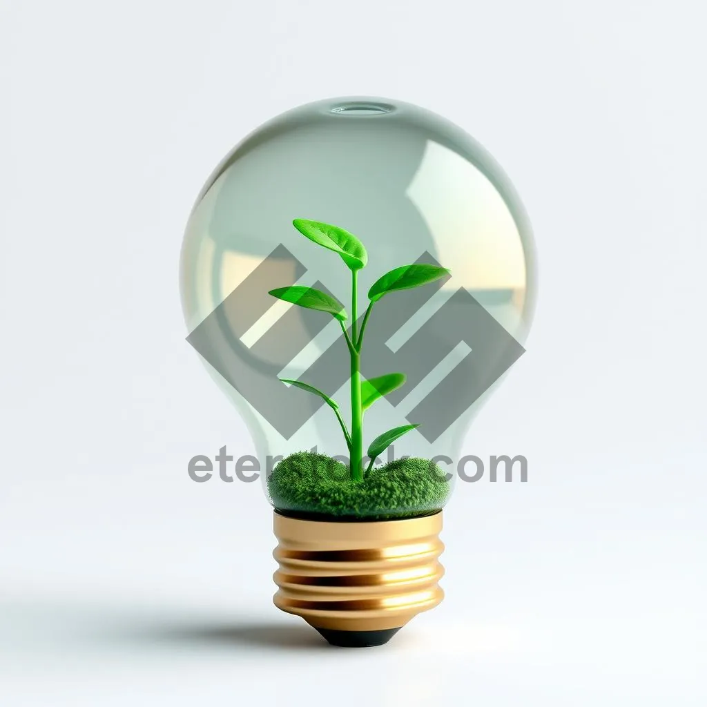 Picture of Bright Energy Plant Solution - LED Light Bulb on Plant By Glass Jar