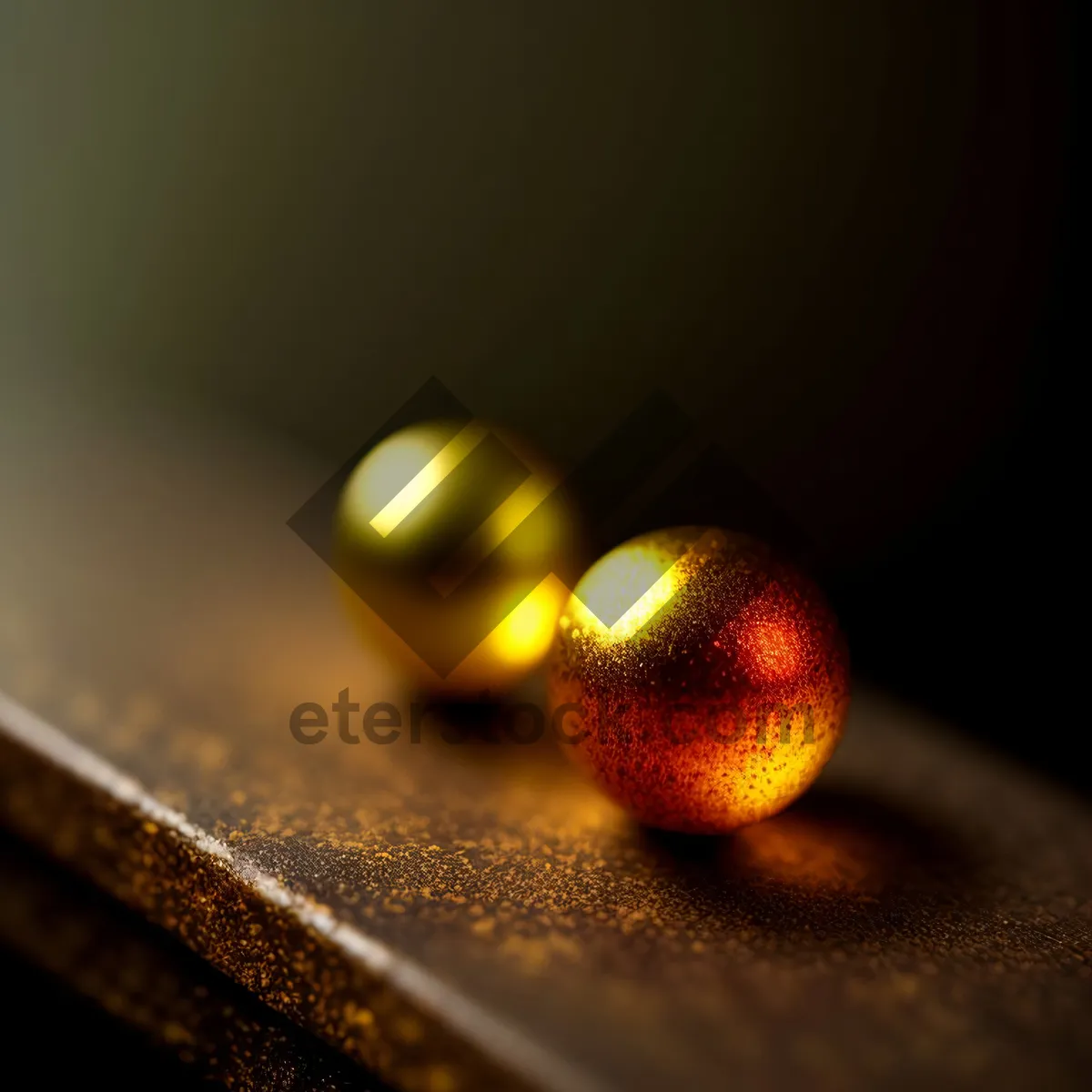 Picture of Shiny Olive Fruit on Table - Round Citrus Ball