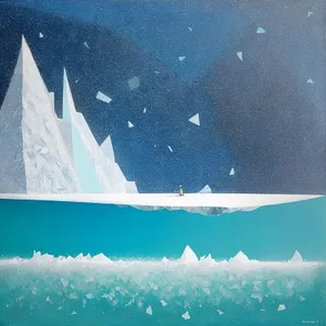 Winter Wonderland: Ice-Cold Crystal Star in Liquid Form
