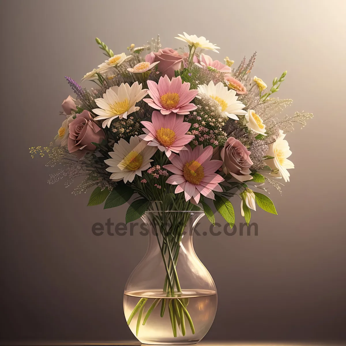 Picture of Vibrant Spring Floral Bouquet in Pink and Yellow