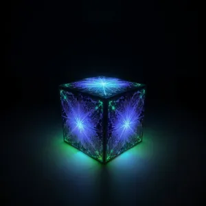 Futuristic digital fractal art design in space