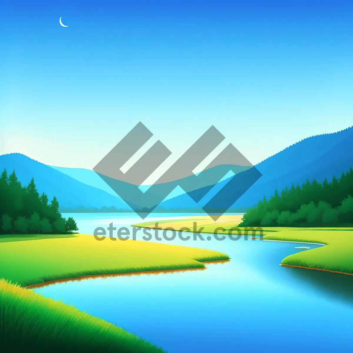 Picture of Serene Summer Sunset Over Picture-Perfect Countryside