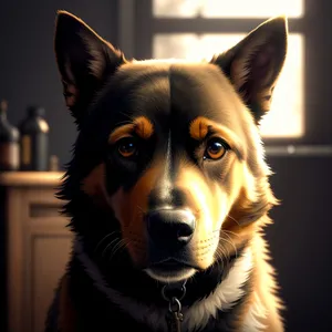 Adorable Brown Shepherd Dog - Purebred Canine Portrait