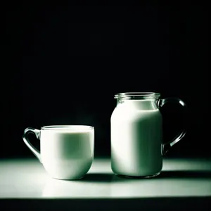 Hot coffee in elegant ceramic mug on table