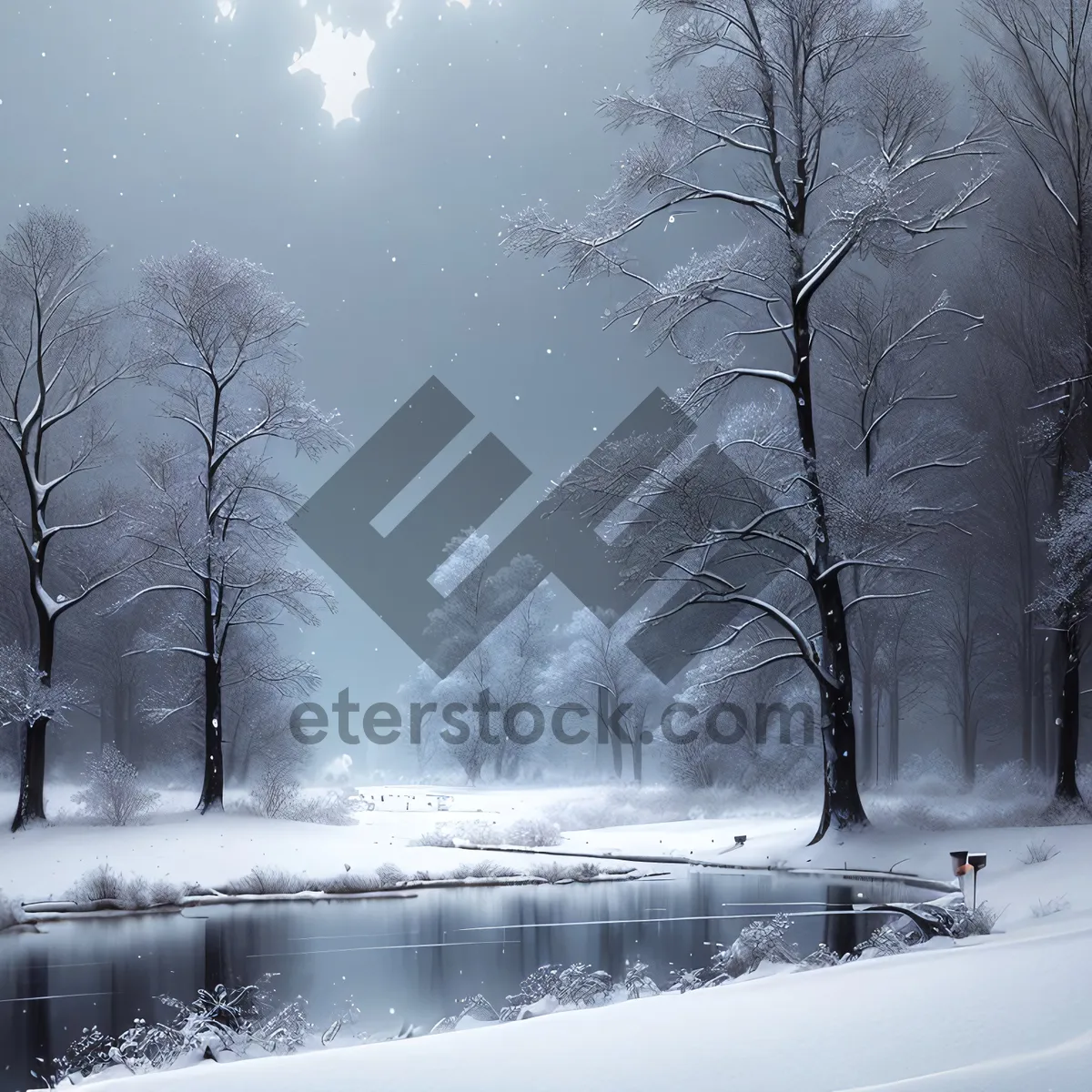 Picture of Frozen Winter Wonderland: Majestic Frosty Forest Landscape