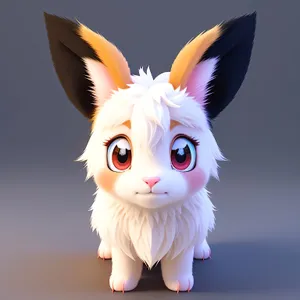 Adorable Bunny Ears: Cute Cartoon Rabbit with Funny Graphics