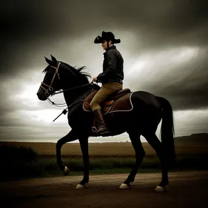 Racehorse rider with stock saddle in equestrian competition