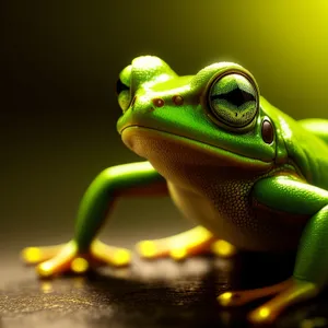 Bulging-eyed Tree Frog in Abstract Wildlife