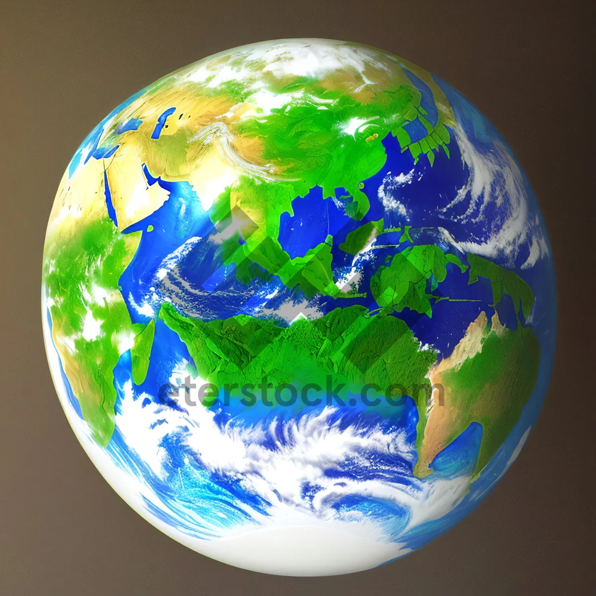 Picture of Global Planet Map: Continents on Earth's Sphere