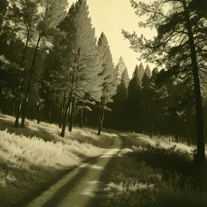 Golden Path through Rustling Birch Trees