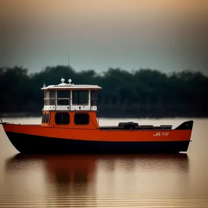 Nautical Fireboat at Sea: Transporting Along the Coast