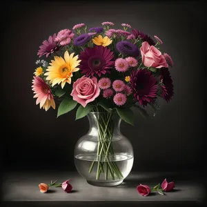 Pink Floral Bouquet in Decorative Vase