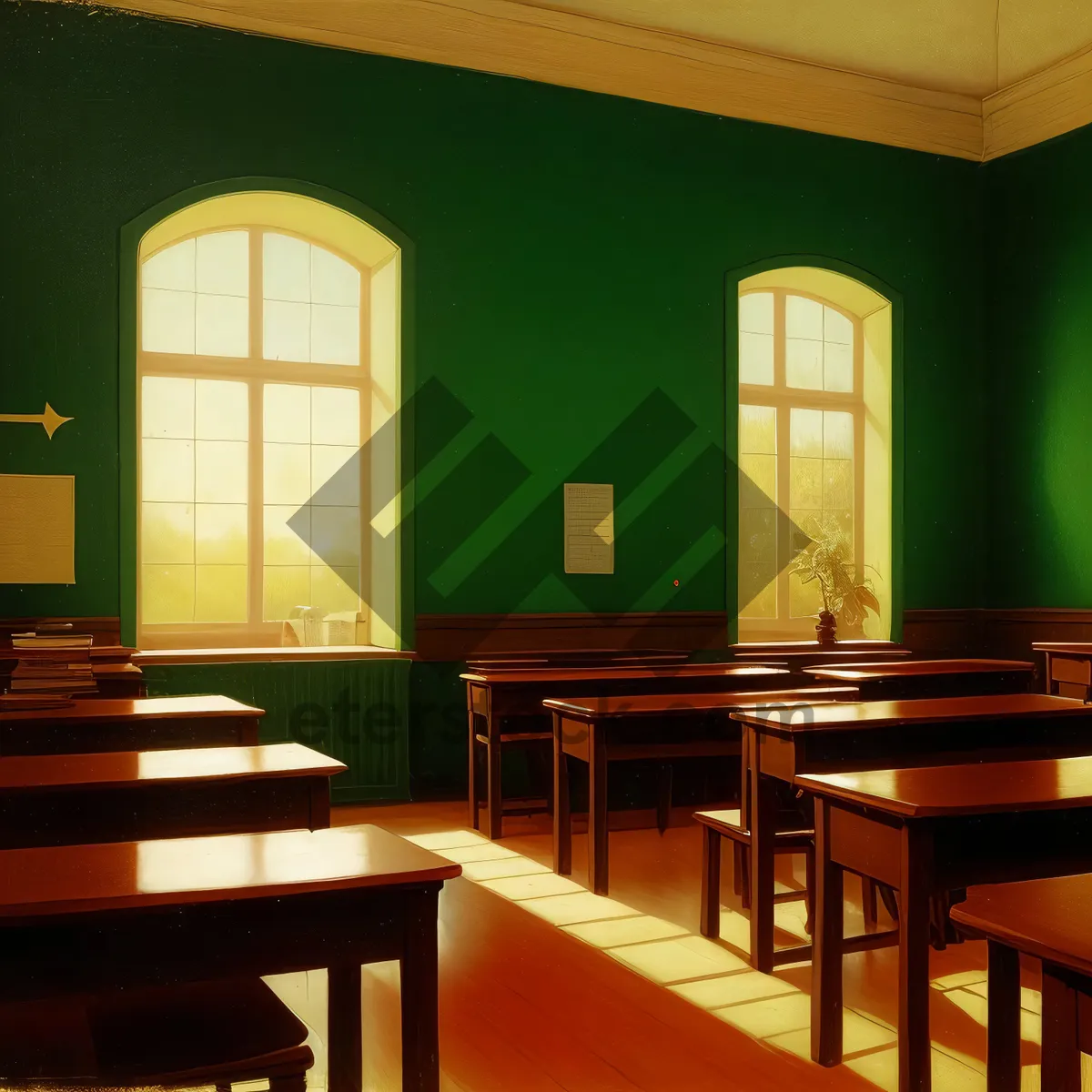 Picture of Modern Kitchen Interior with Stylish Furniture and Natural Light