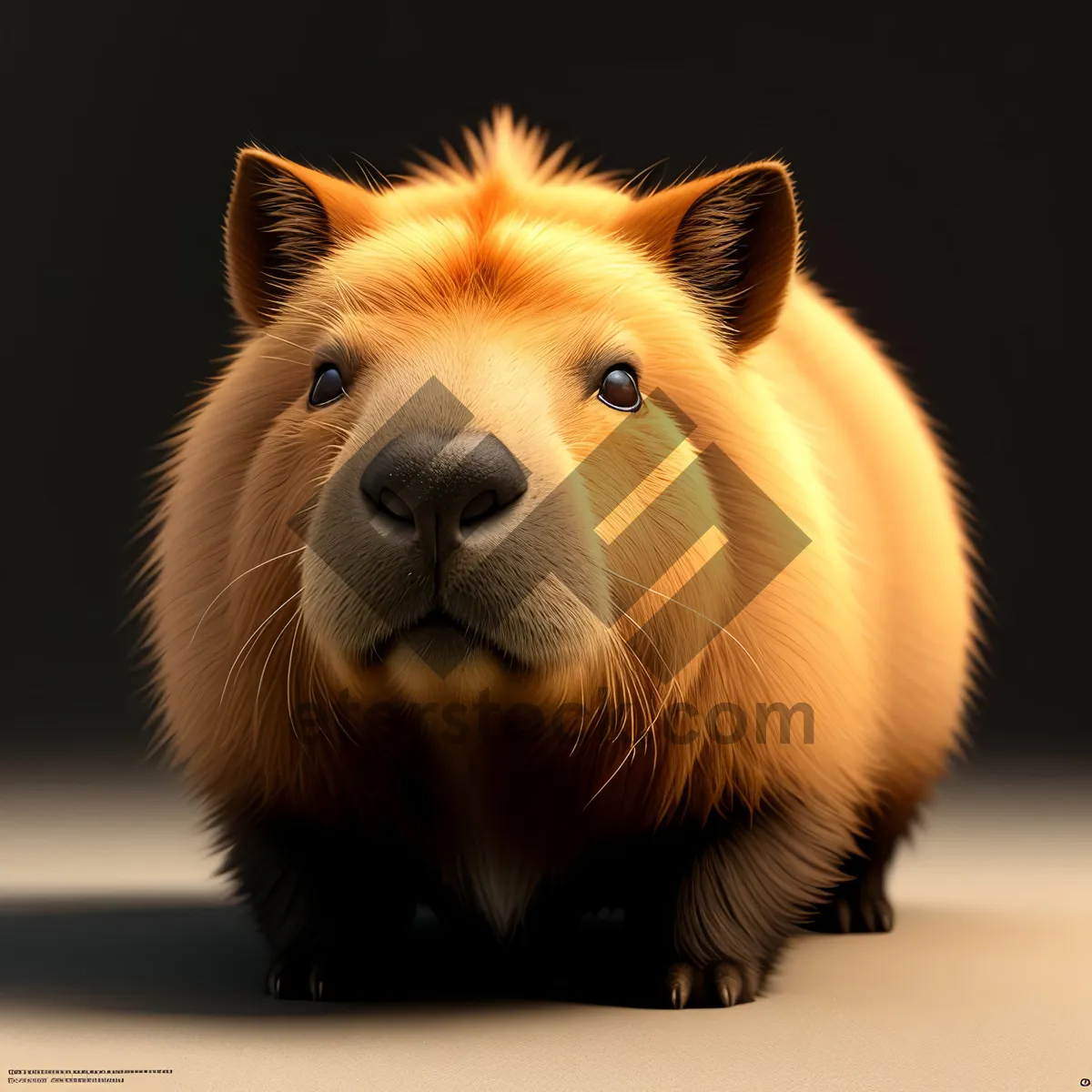 Picture of Furry Guinea Pig with Adorable Whiskers