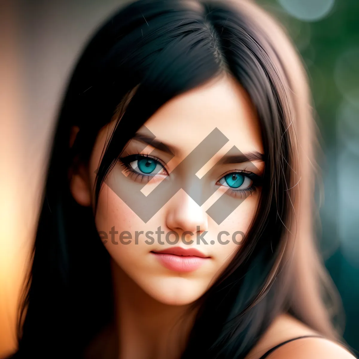 Picture of Beautiful Brunette Model with Captivating Smile