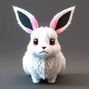 Fluffy Bunny with Adorable Ears Sitting