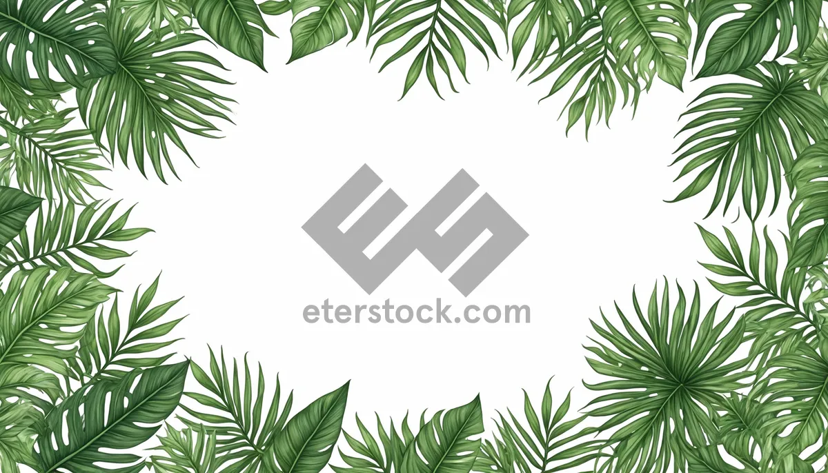 Picture of Winter Evergreen Tree Branch with Fir Leaves Decoration