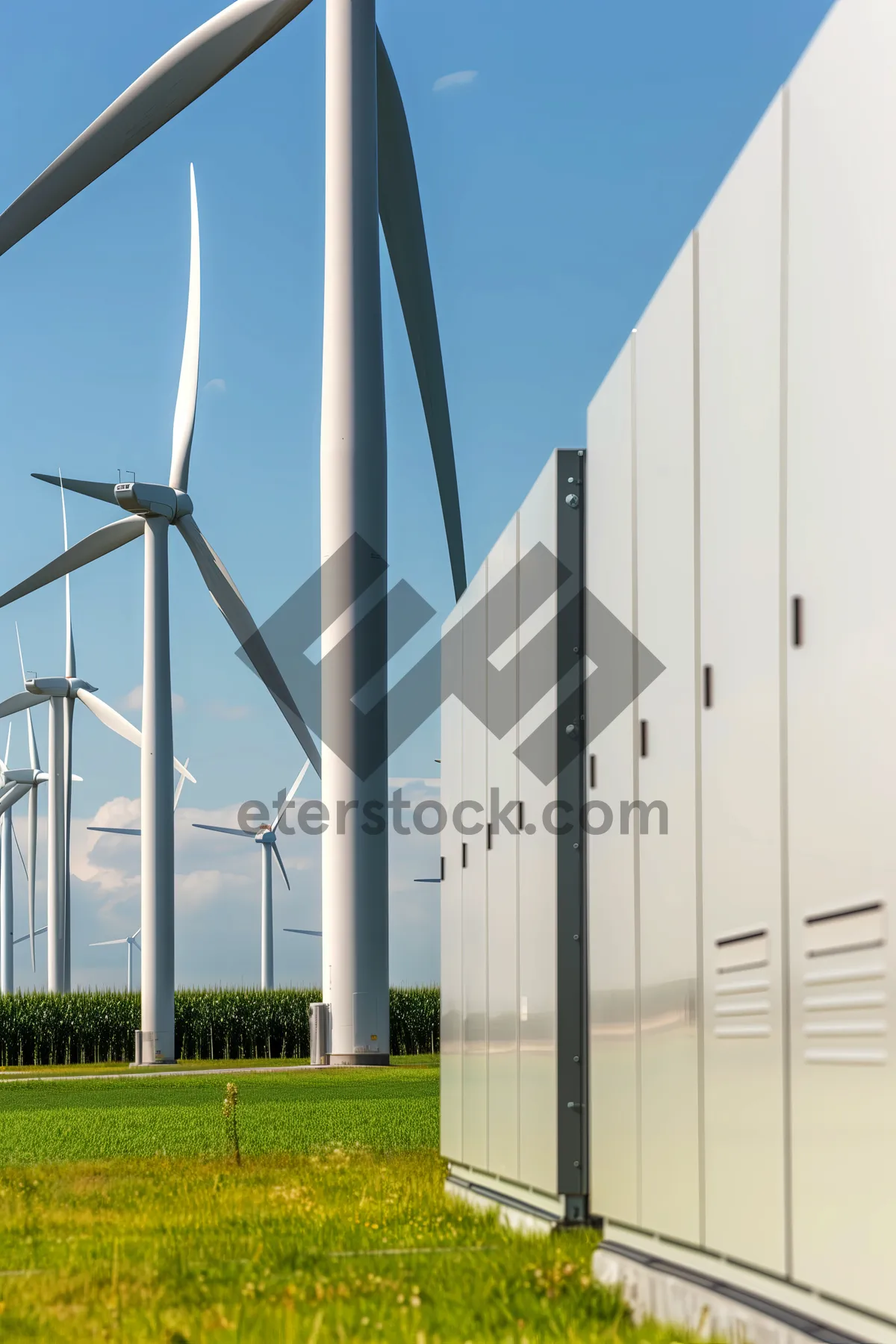 Picture of Modern Wind Turbine Tower in Urban Environment