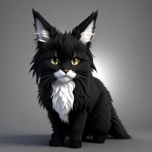 Curious Kitty with Fluffy Fur and Adorable Eyes