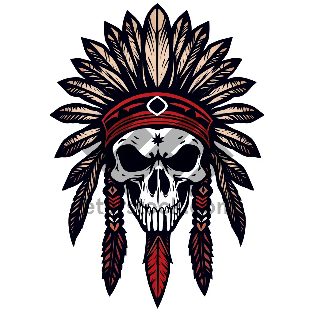 Picture of Pirate symbol black silhouette graphic art decoration retro.