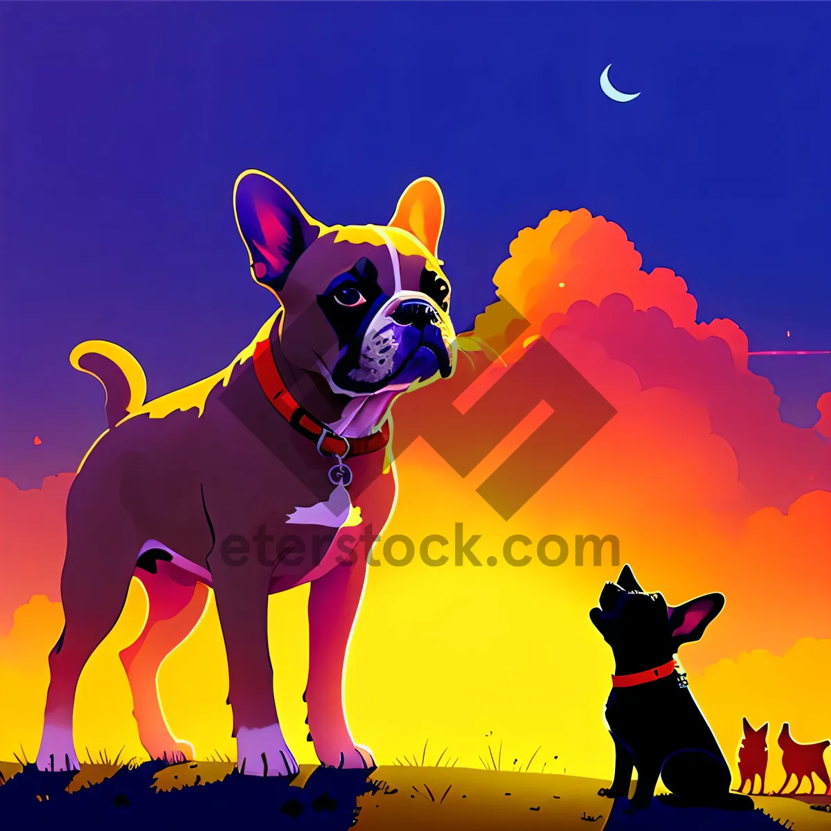 Picture of Colorful Cartoon Clip Art on White Background