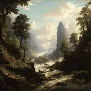 Serene Alpine Landscape.