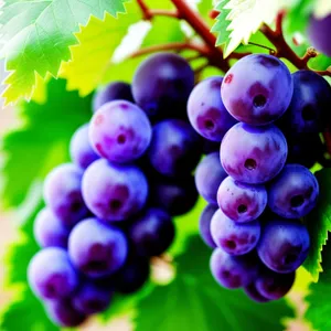 Juicy Autumn Harvest: Ripe, Organic Grape Cluster