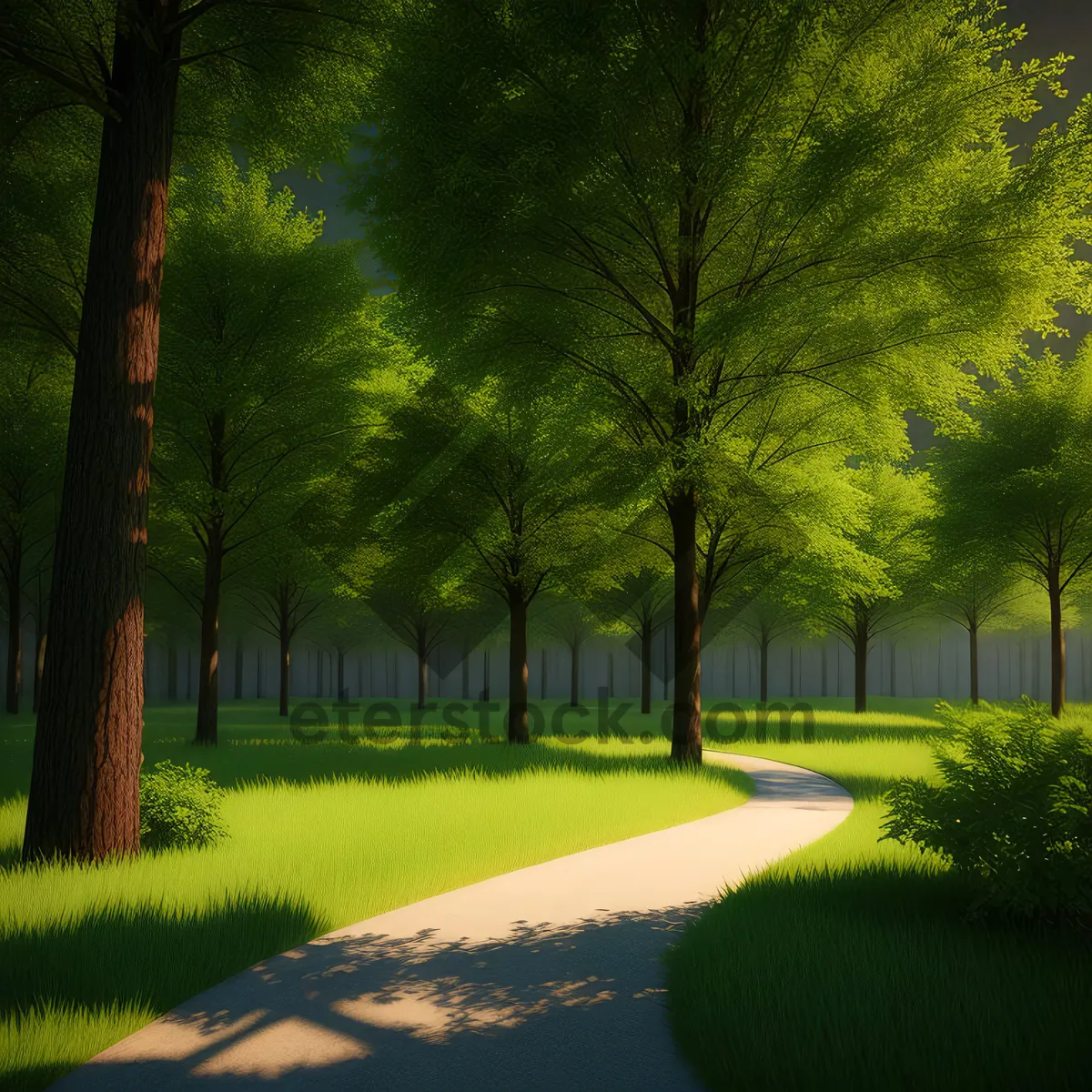 Picture of Serene Forest Path in Summer