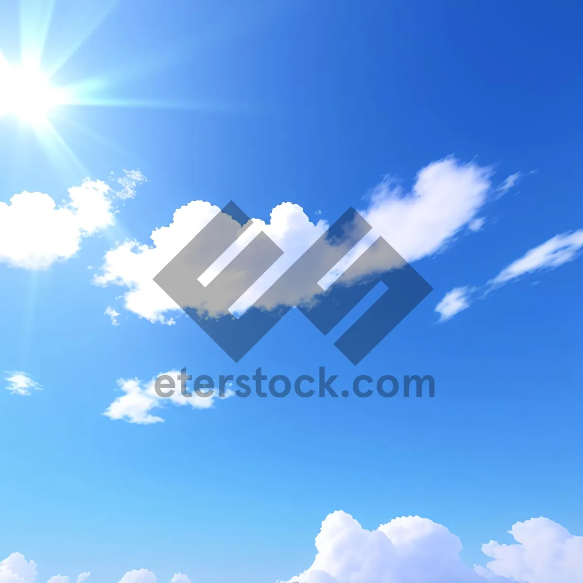 Picture of Vibrant Sky with Fluffy Clouds