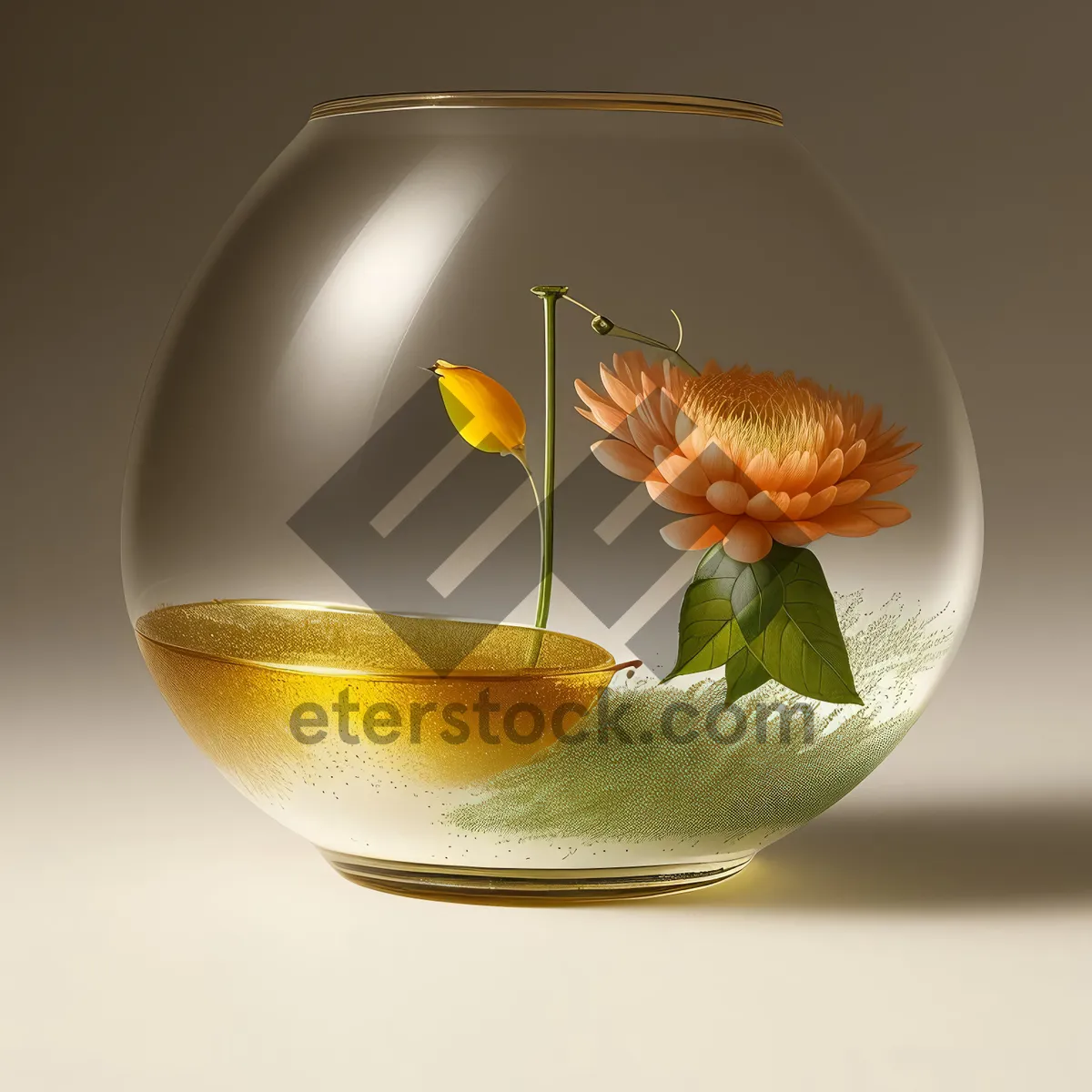 Picture of Hot Herbal Tea in Glass Saucer