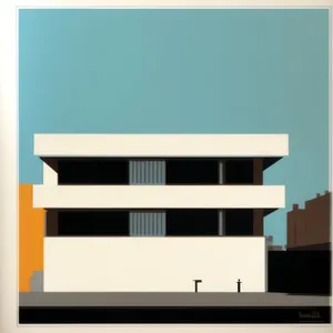 Empty classroom with paper and furniture in 3D.