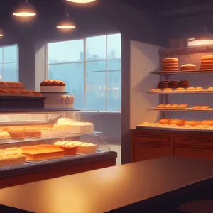 Modern Bakery Interior with Cozy Furniture