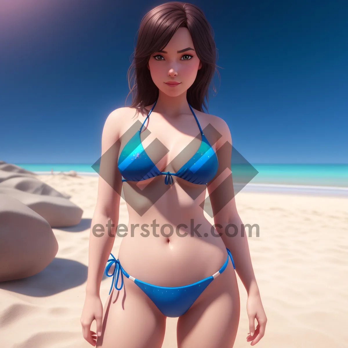 Picture of Sexy Beachwear: Attractive Bikini Swimsuit on Model