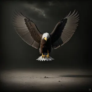Majestic Bald Eagle Soaring Through Sky