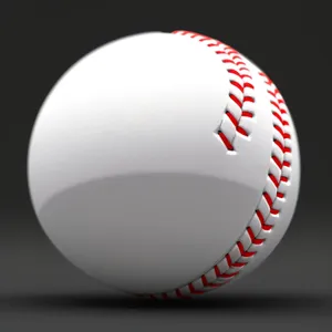 Round baseball equipment in 3D sphere.