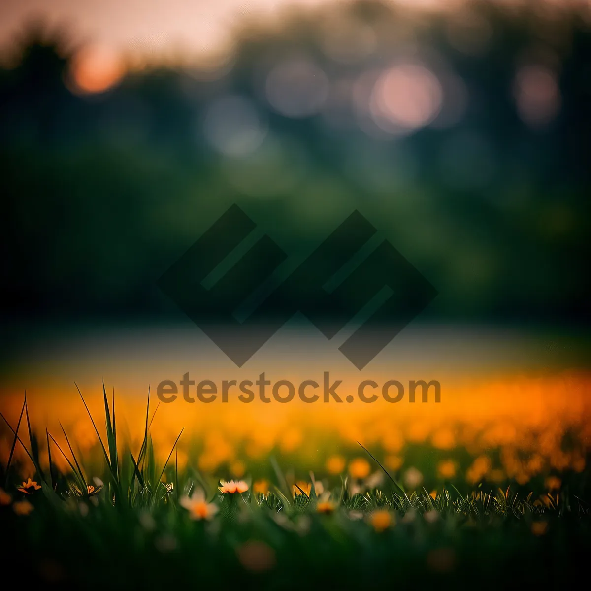 Picture of Vibrant Rural Sunrise Over Green Meadow
