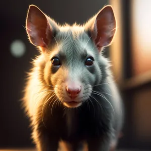 Furry Gray Rat with Cute Fluffy Fur