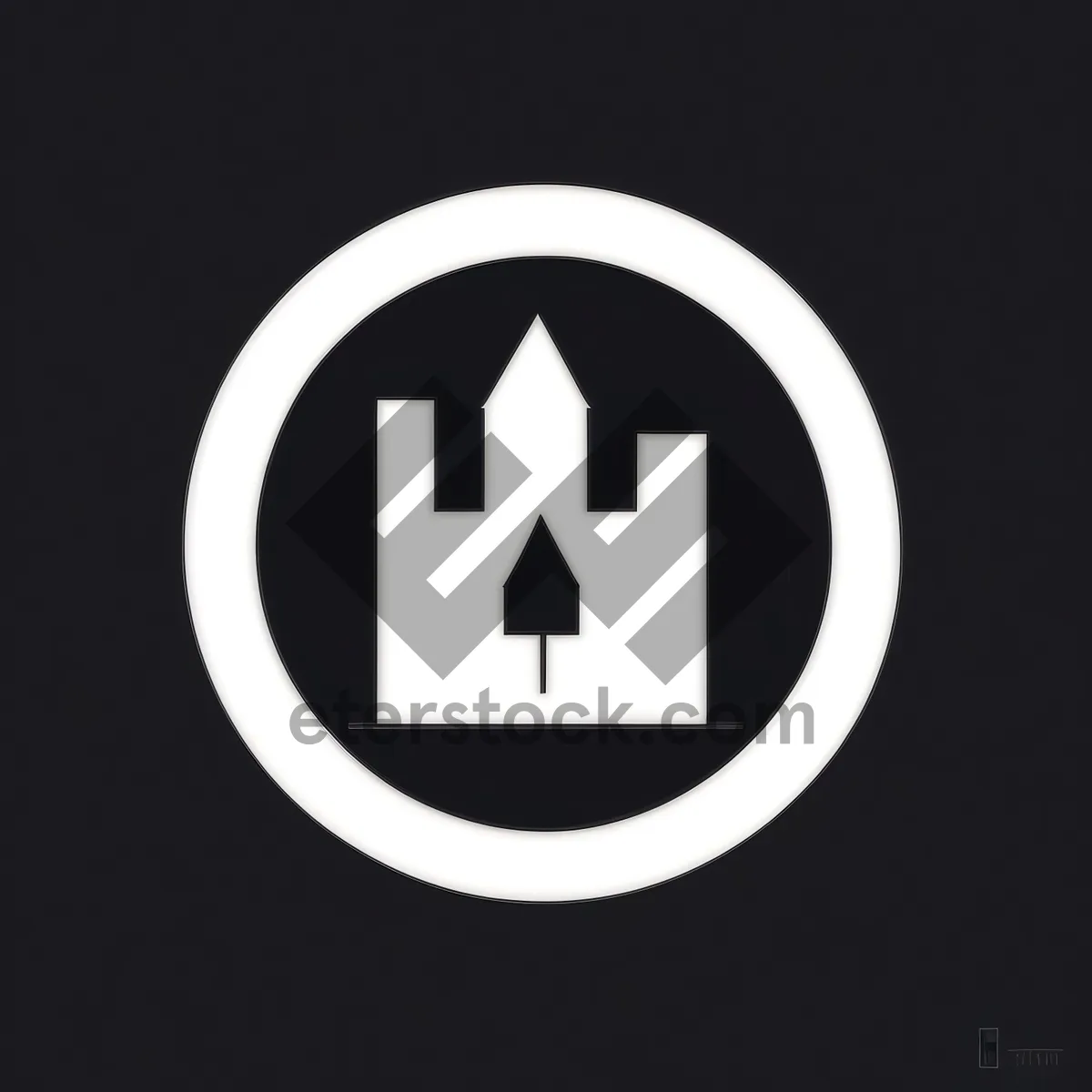 Picture of Bank Facility Icon: Black Button Symbol