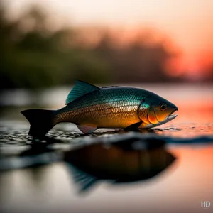 Goldfish Swimming in a Colorful Aquarium