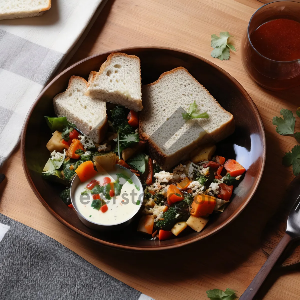 Picture of Tasty gourmet salad with grilled beef and vegetables